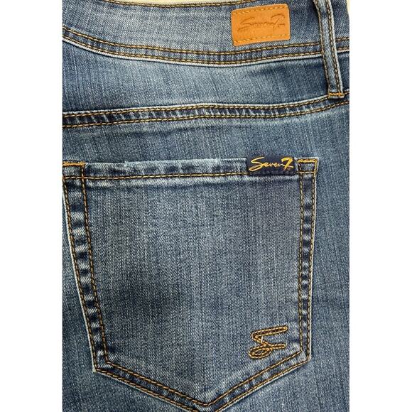Seven 7 Jeans Women's Madison Straight Distressed Hem Blue Size 10 - Picture 5 of 10